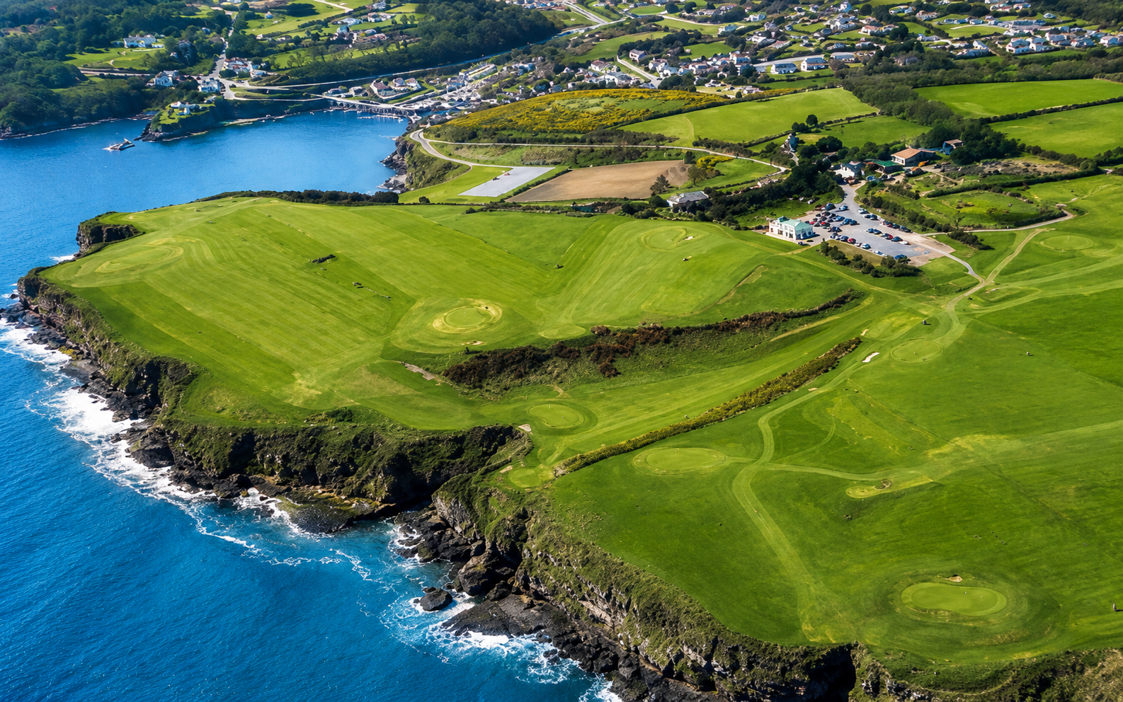 Clifftop golf course at Dunmore East Golf Club overlooking the Waterford coastline