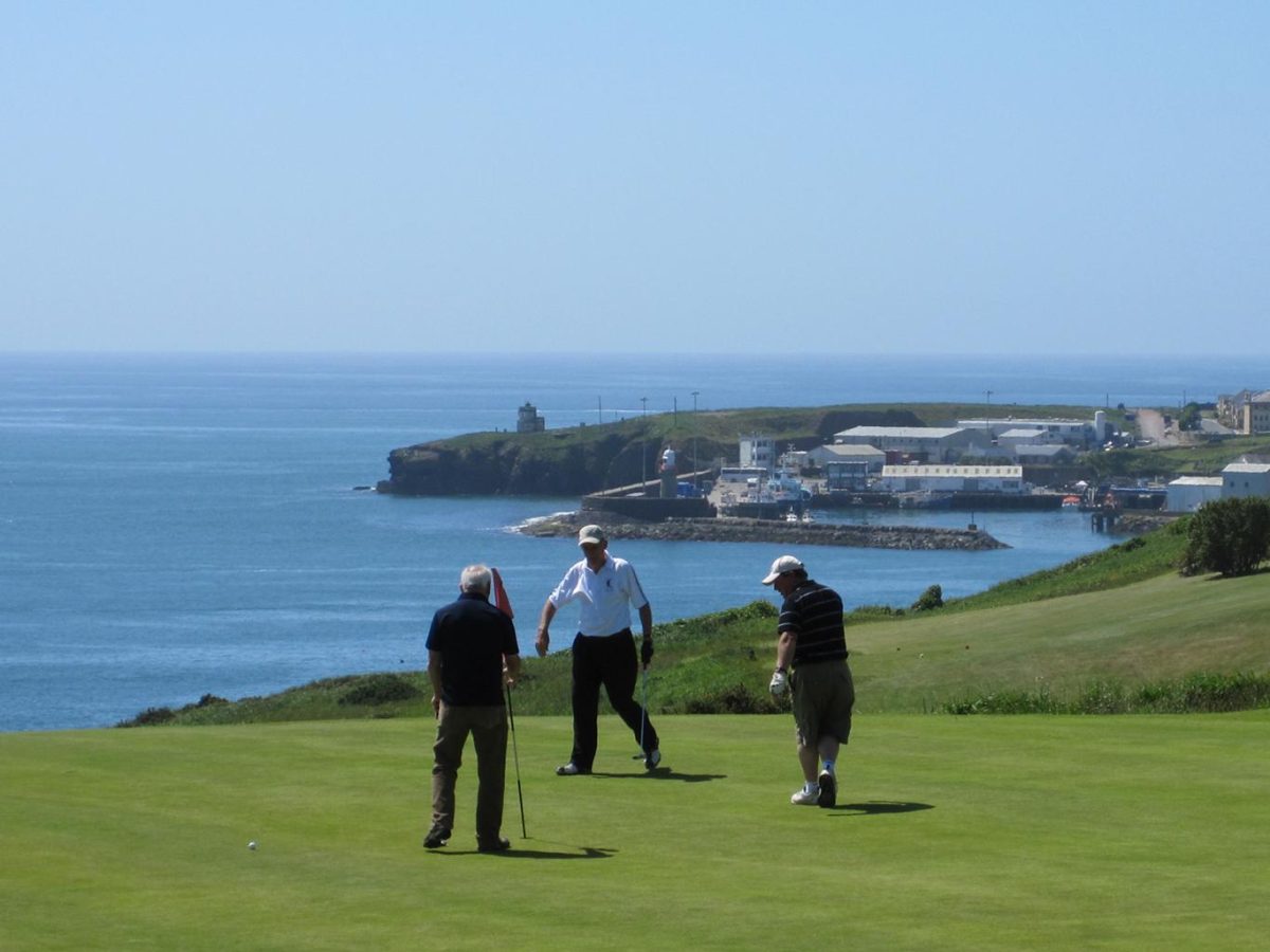 Clifftop golf course at Dunmore East Golf Club overlooking the Waterford coastline