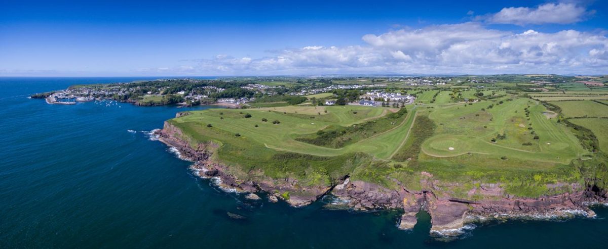 Clifftop golf course at Dunmore East Golf Club overlooking the Waterford coastline
