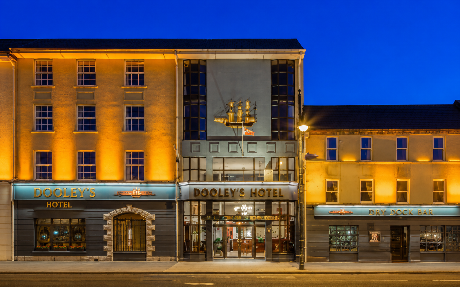 Dooley's Hotel on Merchants Quay overlooking the River Suir in Waterford City.
