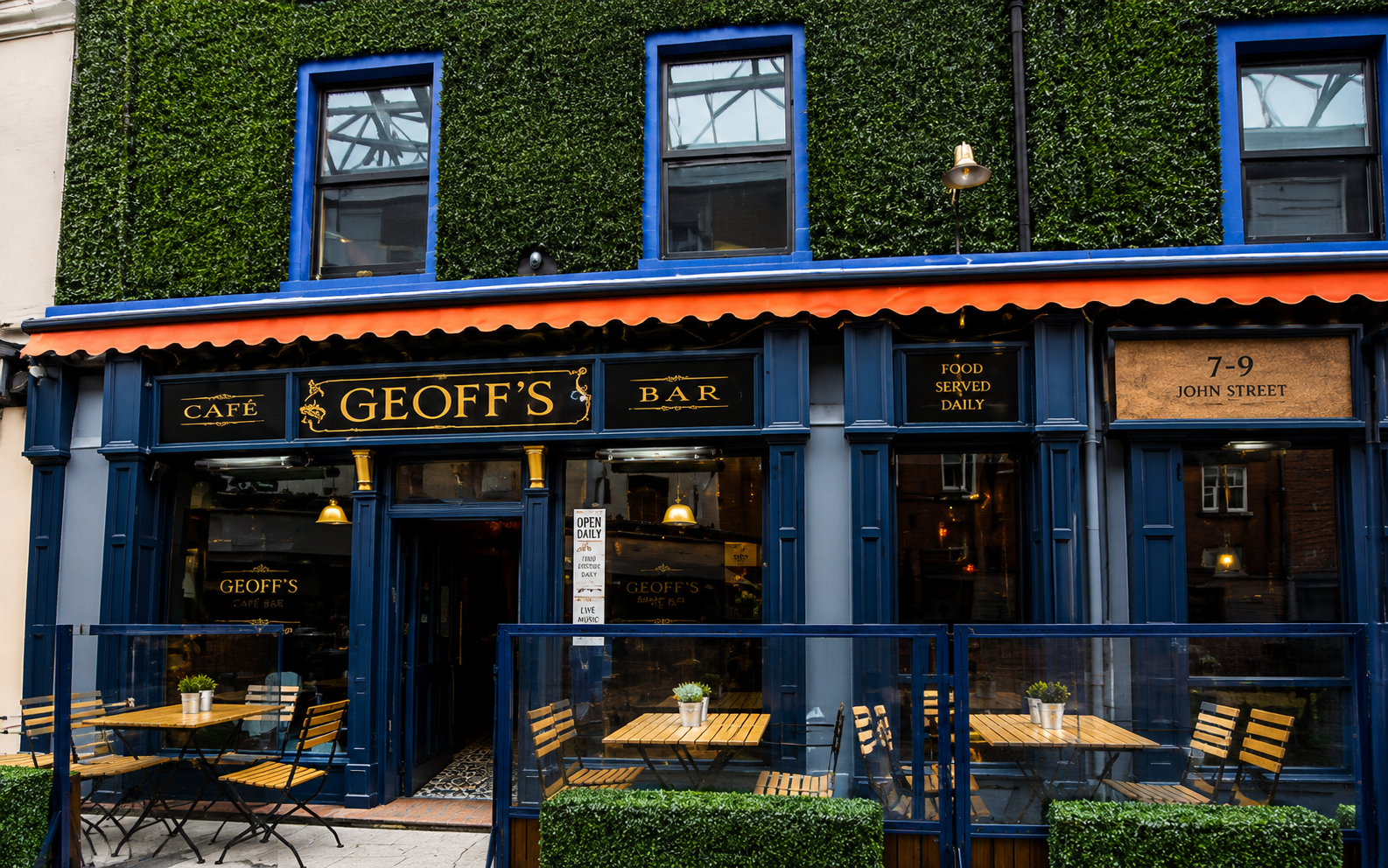 Geoff’s Café Bar on John Street beside the Apple Market in Waterford City
