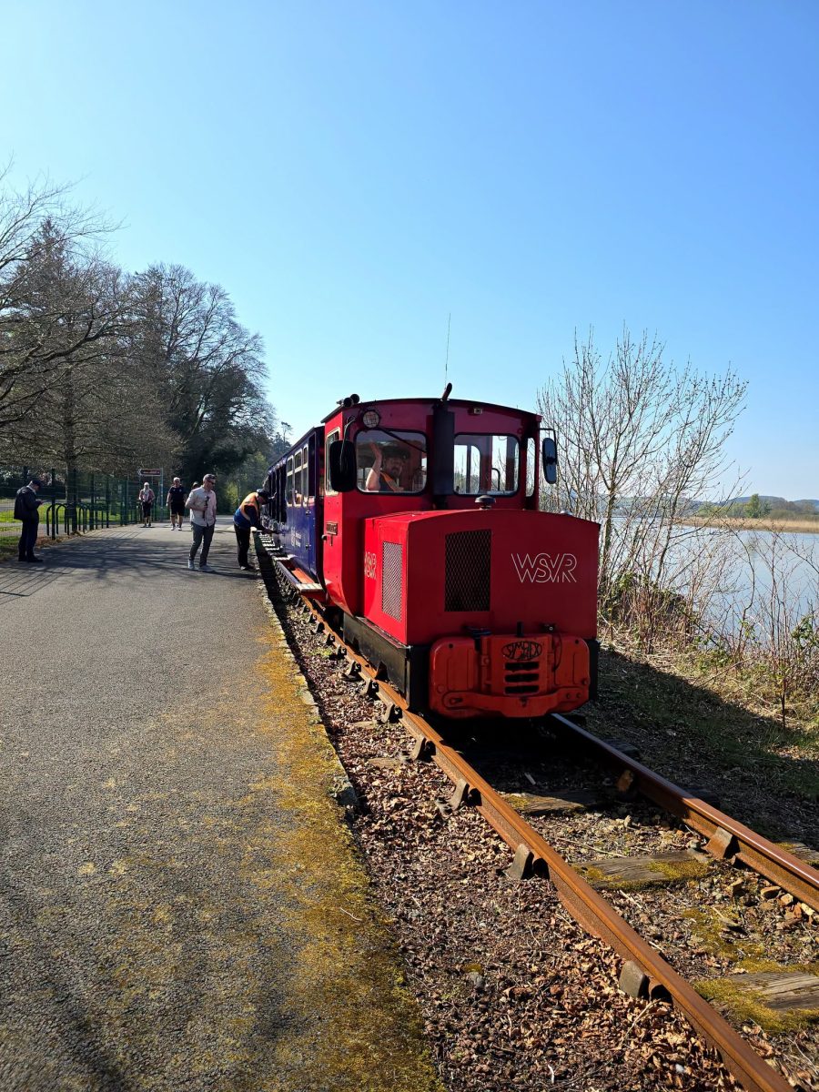 Waterford Suir Valley Railway heritage train travelling through the Suir Valley near Kilmeadan, County Waterford
