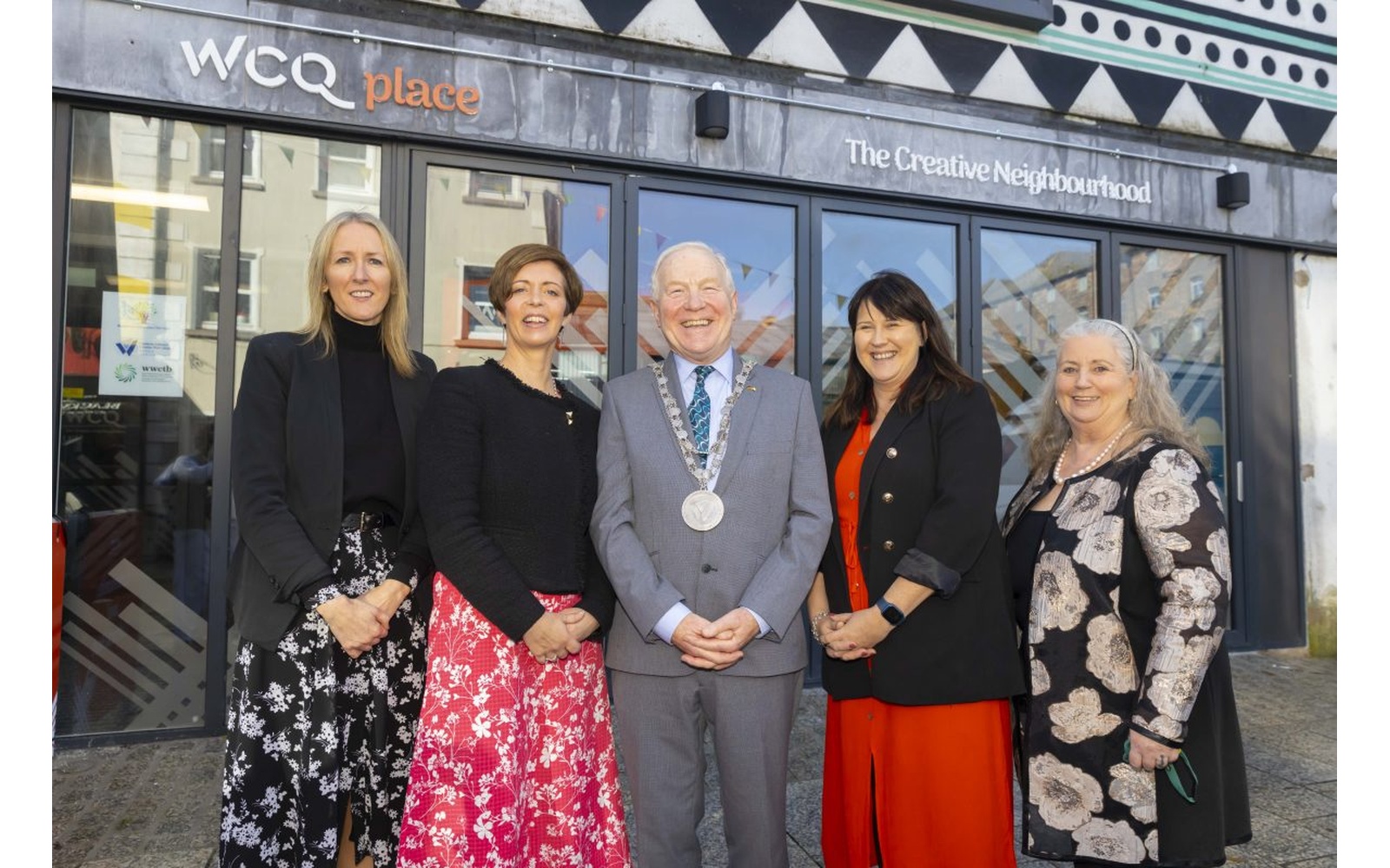 Representatives outside WCQ Place Community and Cultural Hub on O’Connell Street at its October 2023 opening